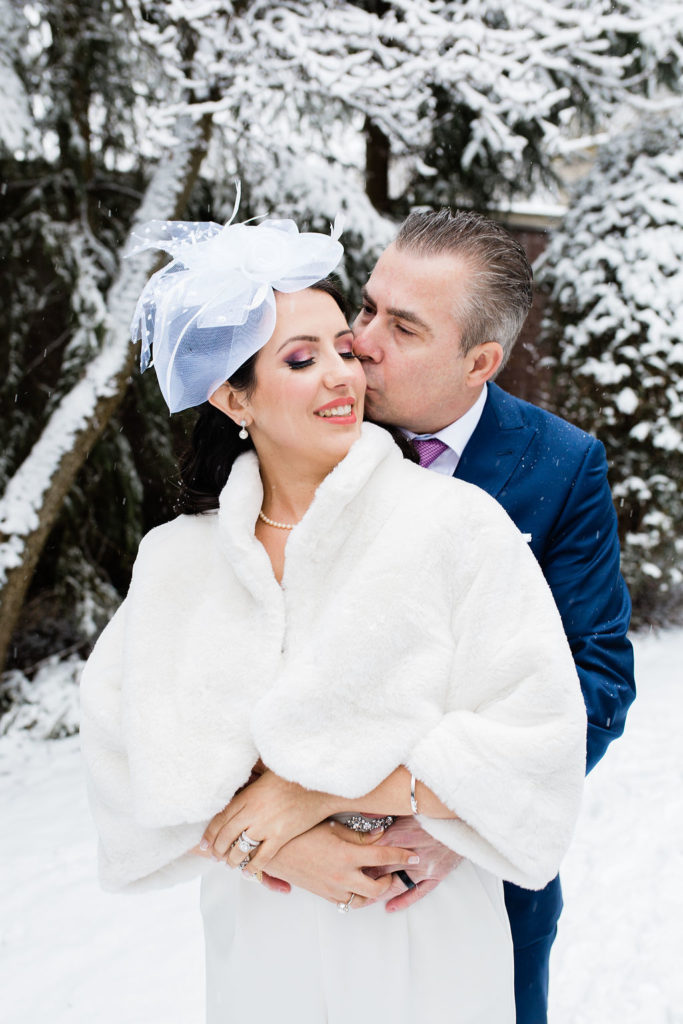 Etobicoke winter wedding first look